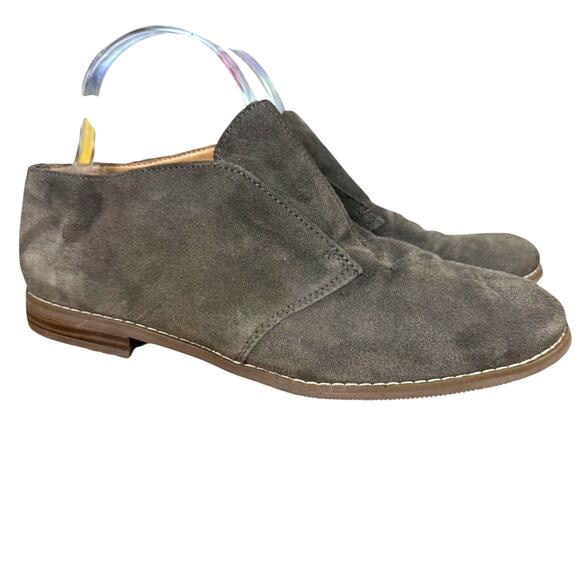 Franco Sarto Pieta Womens Gray Suede Leather Slip On Flats Loafers Shoes sz 9.5 - Picture 1 of 16